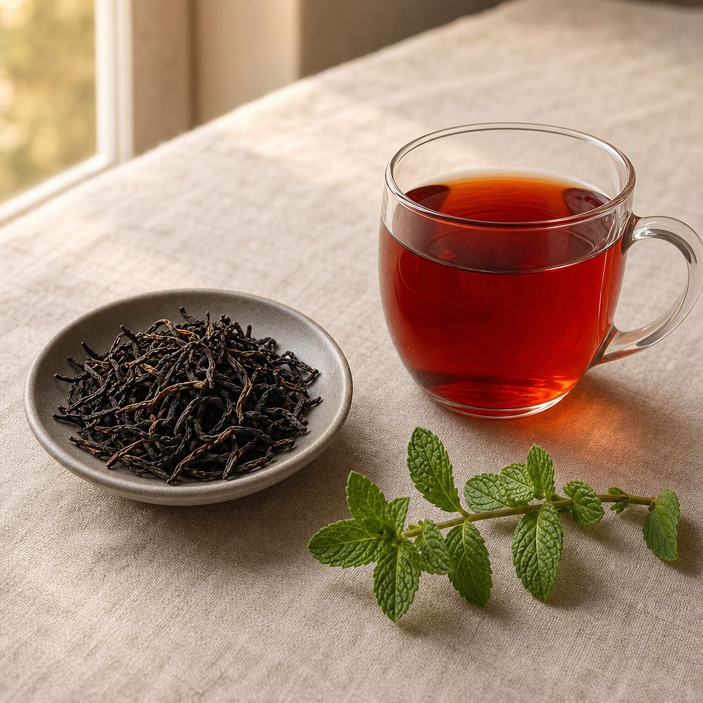 日月潭紅玉紅茶的條索茶葉與紅亮茶湯